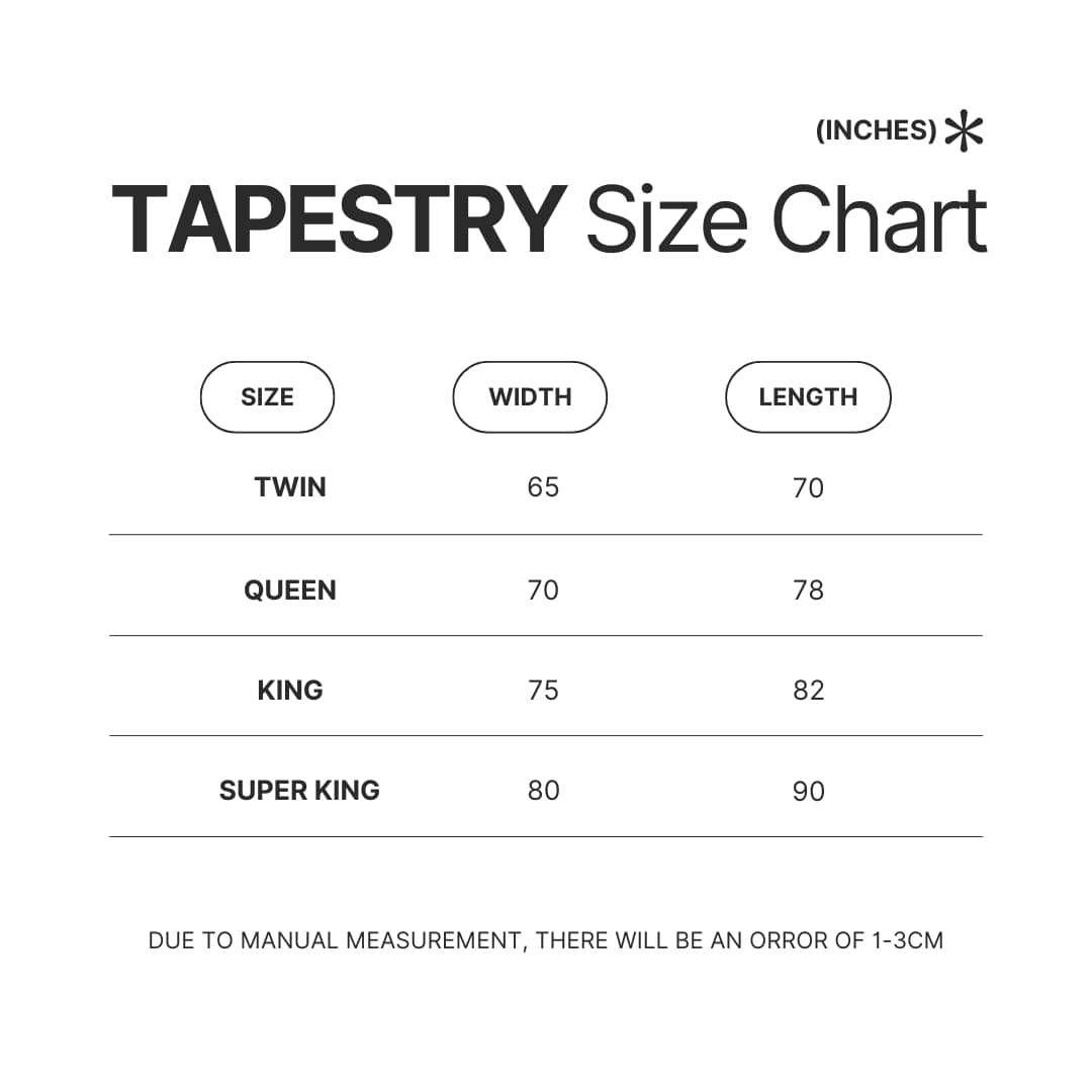 Tapestry Size Chart - Avatar The Last Airbender Gifts
