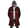 Red Lotus Avatar AOP Hooded Cloak Coat FRONT Mockup - Avatar The Last Airbender Gifts